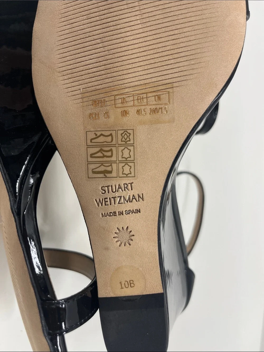 New Stuart Weitzman Nudistcurve 85 Wedge in Black Patent Leather Size 10